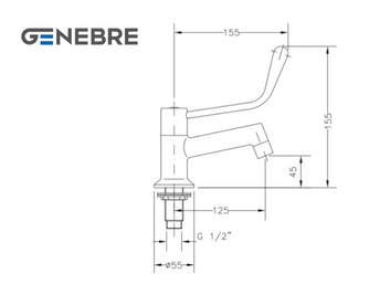 LLAVE DE LAVATORIO CODO MUÑECA 1210 04 GENEBRE