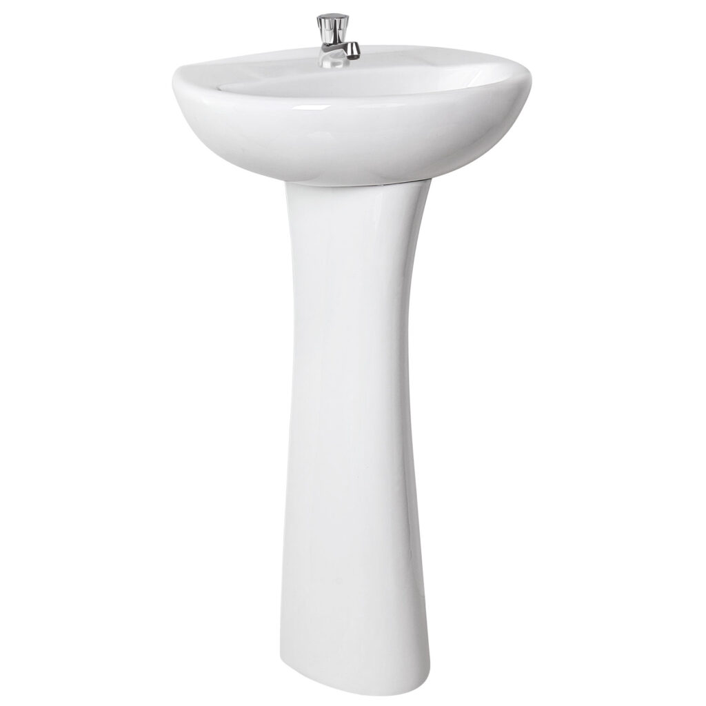 Lavatorio de loza blanca fontana TRÉBOL