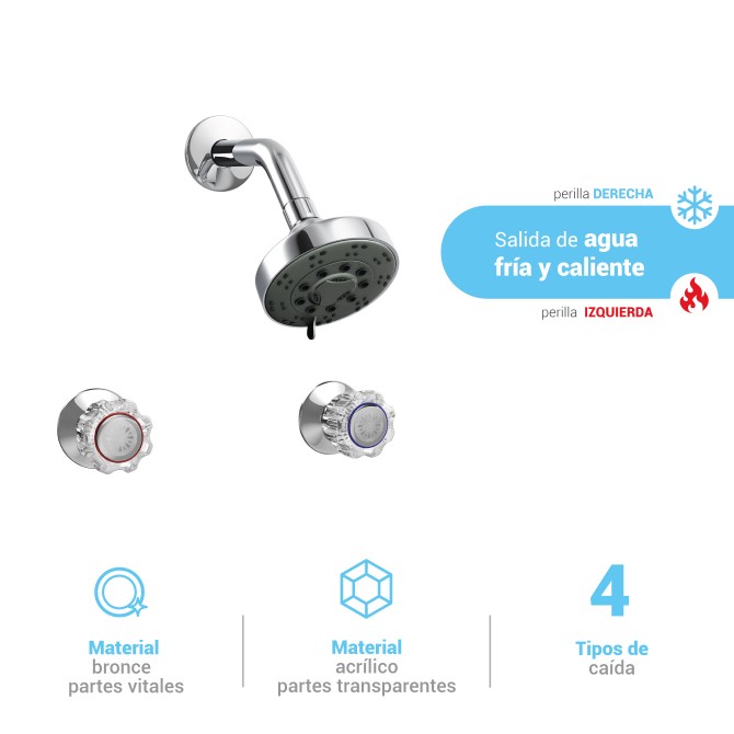 Mezcladora para ducha aruba  GR85A100 ITALGRIF